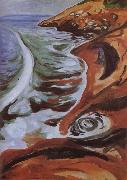 Edvard Munch Surfy Waver  rock painting